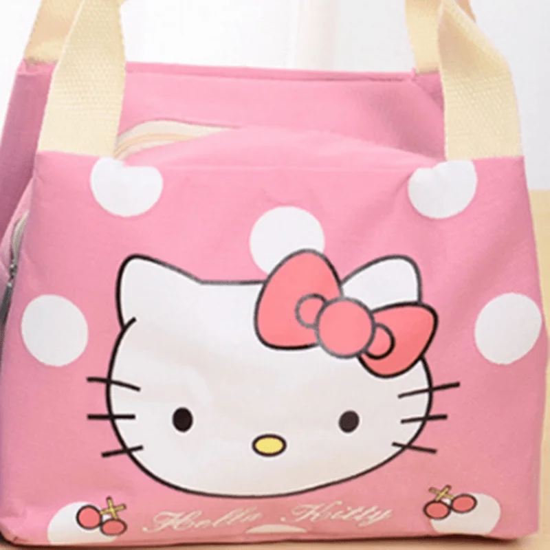 Sanrio Hello Kitty Student Insulated Lunch Box Handbag Cute Cartoon KT Cat Aluminum Foil Thickened Lunch Bag Fashion Kawaii Gift