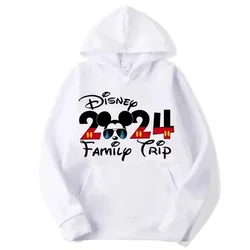 Fashion Trend Disneyland Travel Hoodies 2024 Disney Family Vacation Clothes Autumn Winter Pullover Tops Women Casual Sweatshirt