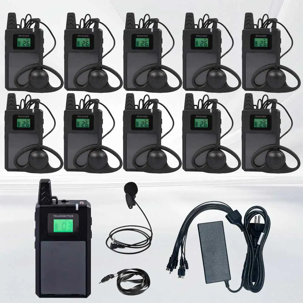 Long Distance Wireless Whisper Tour Guide System Factory Price Audio Transmitter Receiver For Museums Tourist Groups Agency