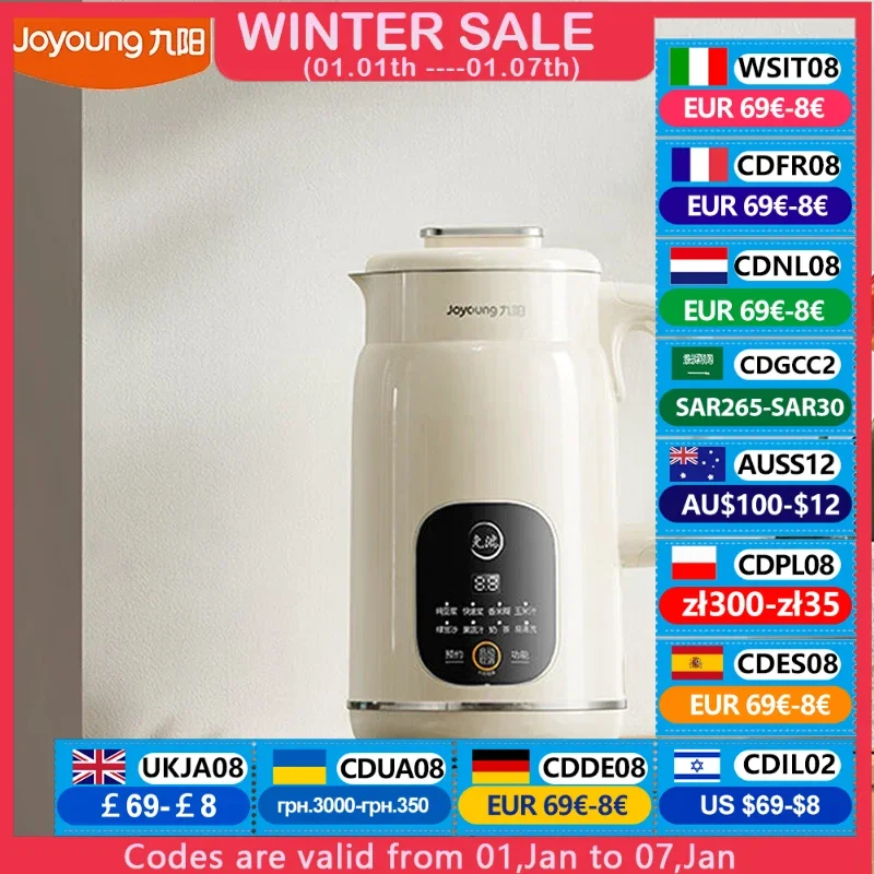 Joyoung DJ10X-D285 Portable Blender 220V Electric Soymilk Machine Multi Cooker Rice Paste Corn Juicer 1L Milktea For 1-5 People