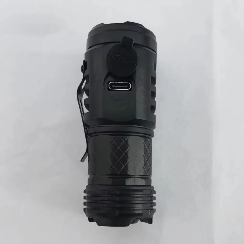 Mini flashlight Tactical Torch Super Bright 3 LED Flashlight Type-C Rechargeable Camping Light ABS with Metal Clip Hiking Lamp