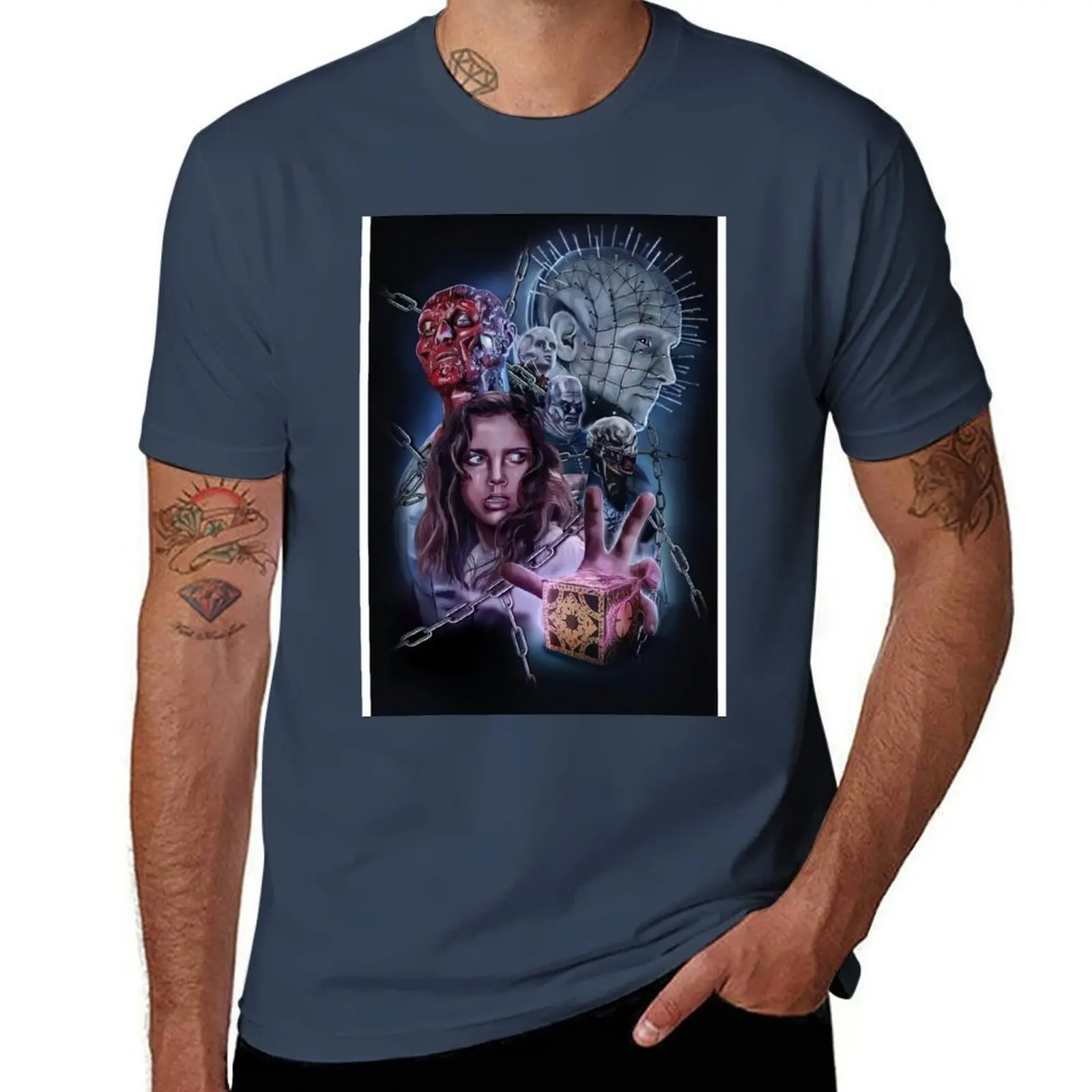 

Vintage Hellraiser Movie Horror T-Shirt Labor Work Casual T-Shirt