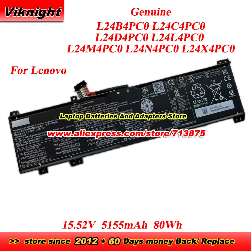 

Genuine L24B4PC0 L24C4PC0 L24D4PC0 L24L4PC0 L24M4PC0 L24N4PC0 L24X4PC0 Battery 80Wh for Lenovo Legion 5 15AHP G10 Pro 5 16IAX10H