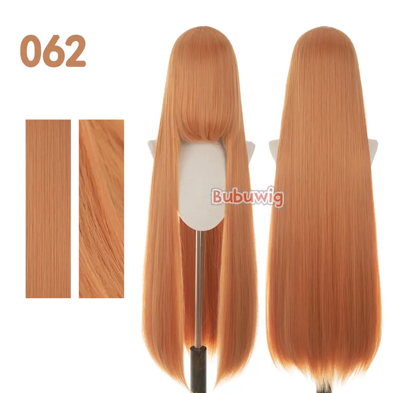 Bubuwig Synthetic Hair 100cm Long Straight Pure Color Cosplay Wigs Over 100 Colors Black White Red Blue Brown Wig Heat Resistant - Image 27