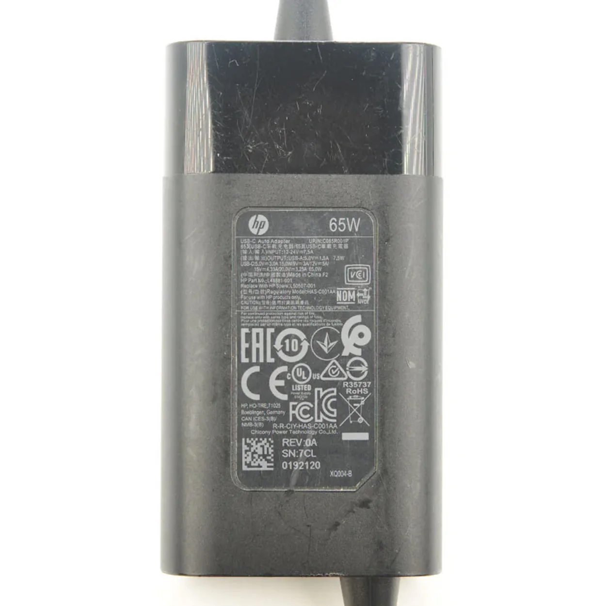 Suitable for notebook car charger power supply HP USB-C interface PD protocol 20V3.25A 65W