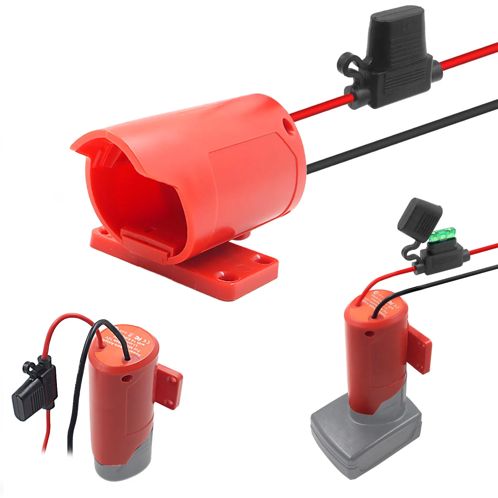 Imagem -02 - Adaptador Conversor 30a Fusível para Milwaukee 12v Bateria de Lítio Fonte de Alimentação Externa Conector Faça Você Mesmo Suporte M12