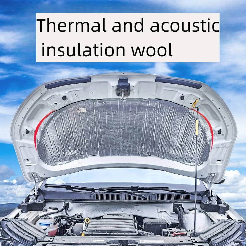 Aislamiento acústico de algodón para coche, capó de motor autoadhesivo, aislamiento térmico para puerta, aislamiento acústico, placa de aluminio puro para fuego de algodón para coche