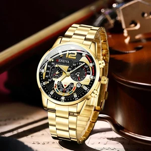 Männer Mode Edelstahl Uhren Luxus Quarzuhr Watcling Luminous Click Herren Uhr Casual Business Reloj Hombre 8 Hauptverkäufe Uranglas - №8