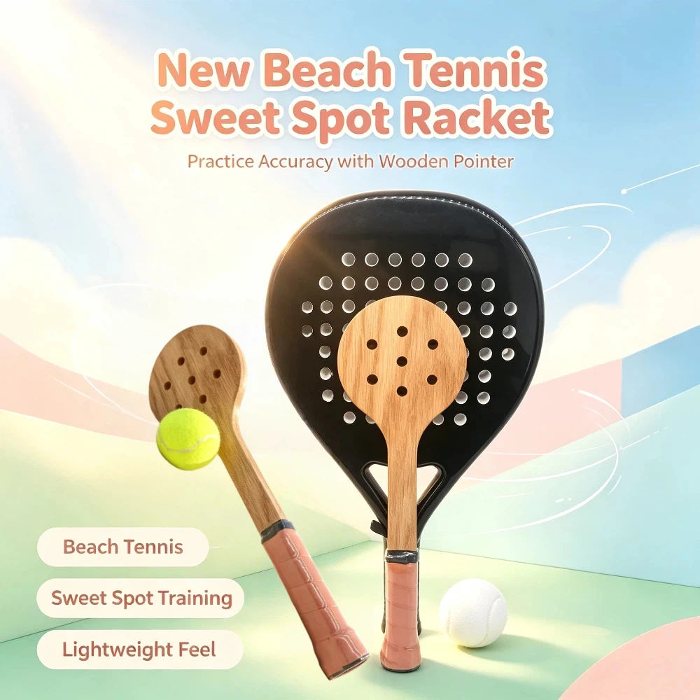 Tennis Sweet Spot Racket Wooden Tennis Spoon Swing Training Racket Accuracy Practice Racket Batting Hitting Equipment Gear