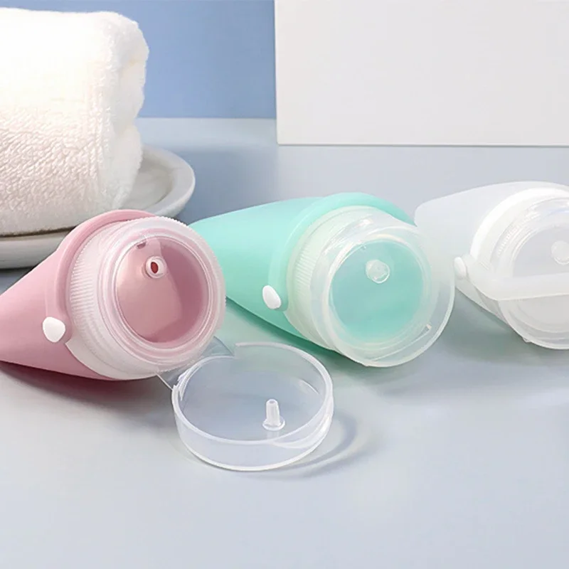 3pcs/set (30/60/90ml) Portable Silicone Travel Bottle Cosmetic Storage Refillable Bottle Leakproof  Empty