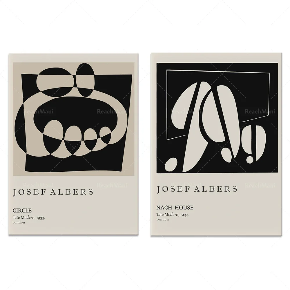 

Josef Albers Poster, Abstract Painting, Wall Boho Print, Museum Exhibition Poster.