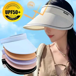 2023 Summer Wide Brim Sun Visor Hat Adjustable UV Protection Golf Hat Portable Lightweight Sports Cap Casual Beach Cap for Women