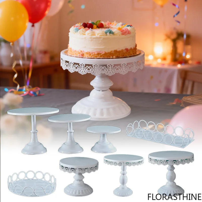 White Cake Stand Party Dessert Table Display Rack Dessert Cake Cold Tray Meal Tea Break Table Afternoon Tea Center Rack Metal