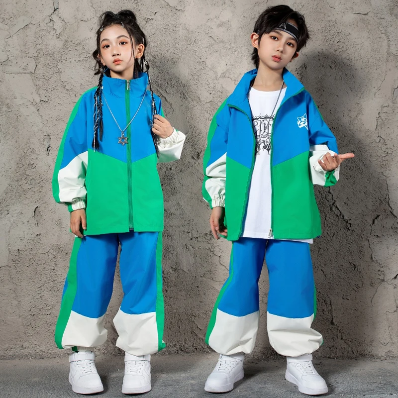 

Children Street Dance Costume Kids Hip Hop Performance Suit Jazz Dance Clothes Boys Fashion Clothes Jacket Pants Sportswear 1854