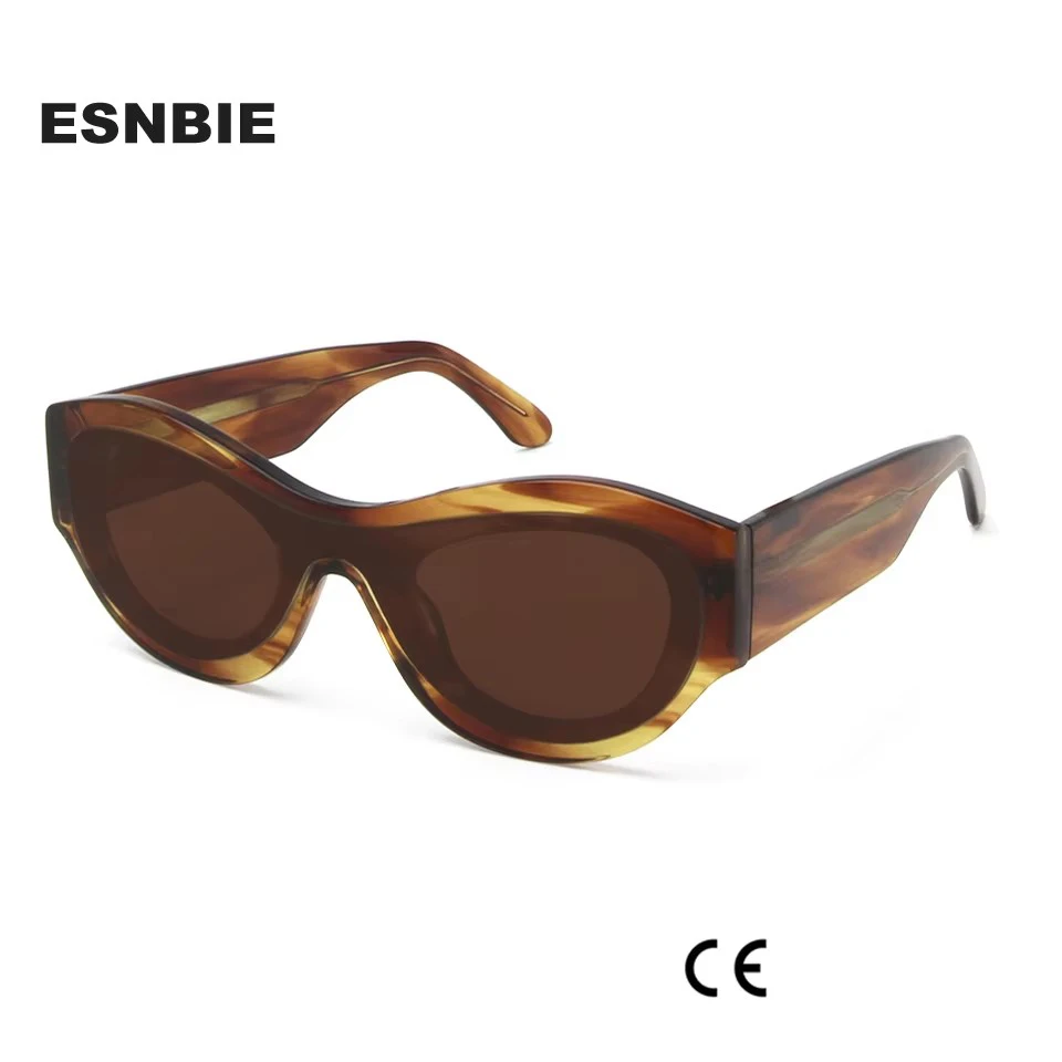 High Grade Cat Eye Sunglasses Female Thick Acetate Frame Brand Designer Shades For Women Men Non-Prescription Eyewear UV400