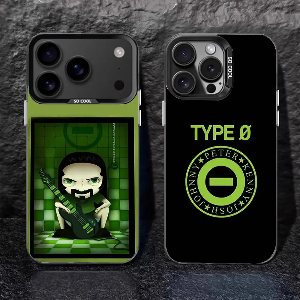 

Type O N-Negative Rock Band For iPhone 17,16,15,14,13,12,11,Mini,Pro,E,SE4,XS,MAX Black Shockproof Candy Matte Cover