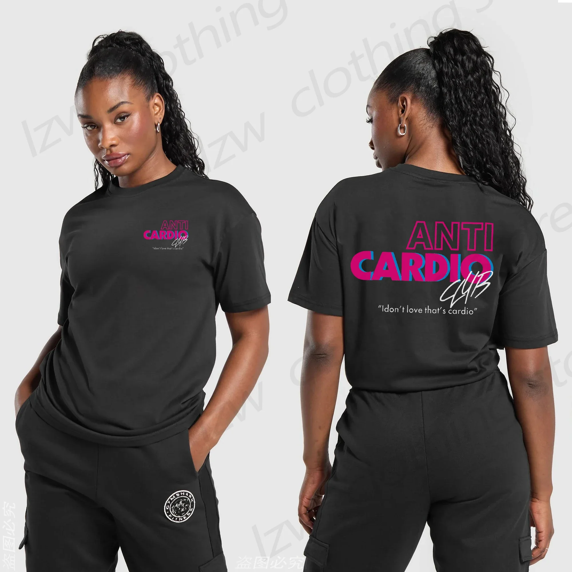 

2025 Summer Gym Clothing Women's T-shirt Brand Short Sleeve Anti Print Tshirt Tee Luxury Cotton Men T Shirt Y2k Streetwear Tops