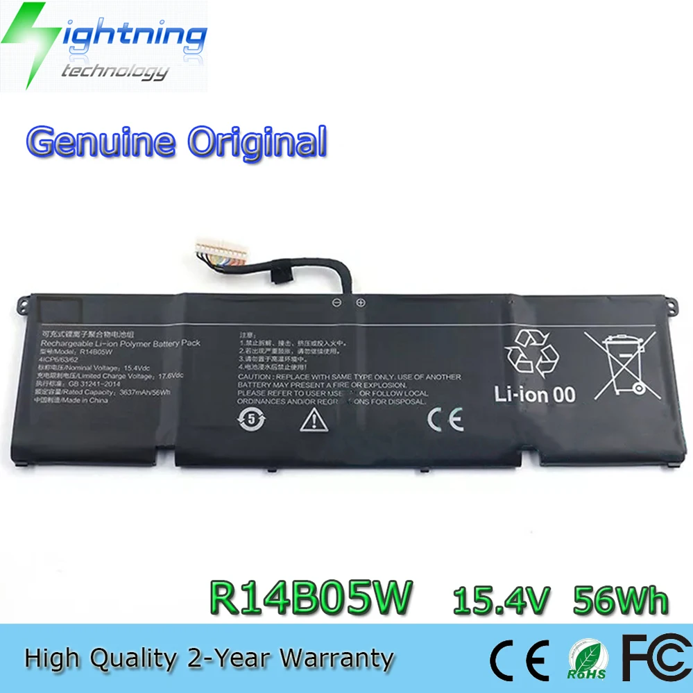 

Genuine Original R14B05W 15.4V 56Wh Laptop Battery for Xiaomi 14" Mi Pro X 14 (4ICP6/63/62) 1007664-733719-1