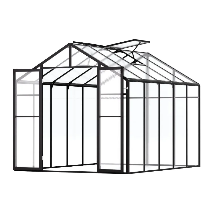 

Polycarbonate Greenhouse 8 x 10 Ft Outdoor Walkin Greenhouse for Garden