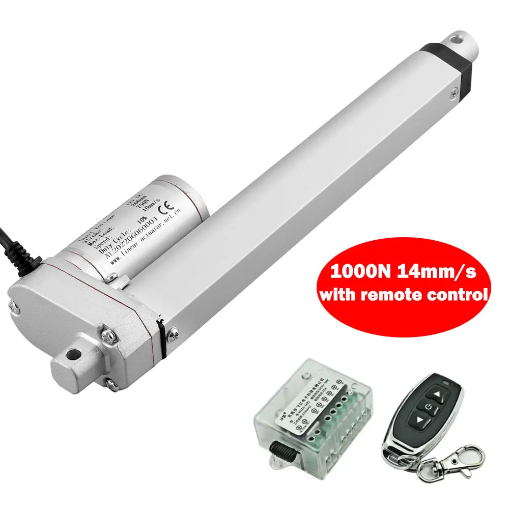 1000N 14mm/s Speed Linear Actuator WIth Remote Control 12V Metal Gear DC Electric Drive Linear Motor 50mm 100mm 150mm Stroke