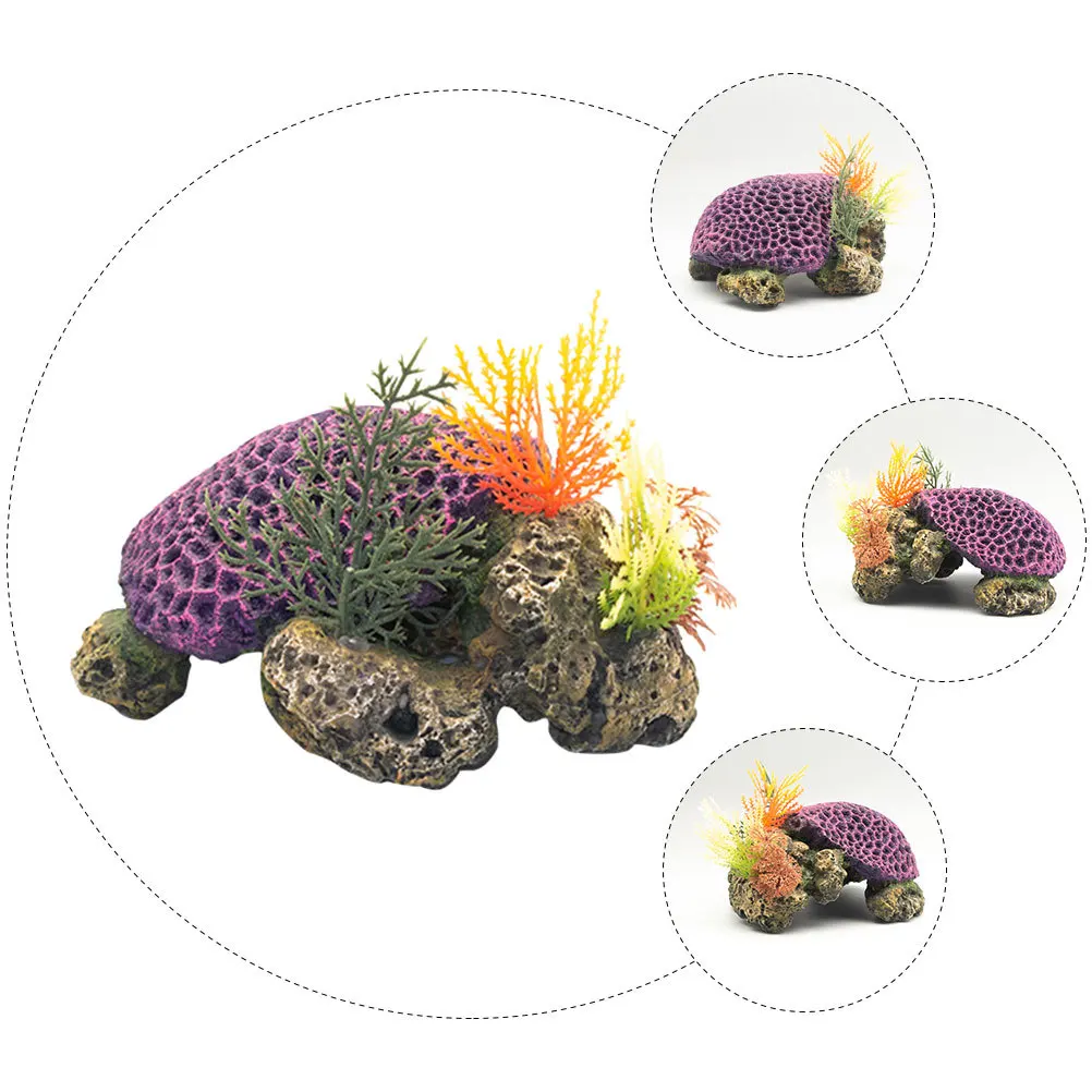 

1Pcs Aquarium Turtle Coral Ornament Simulation Artificial Coral Fish Tank Decor Resin Craft Aquarium Supply Fish Tank Decor