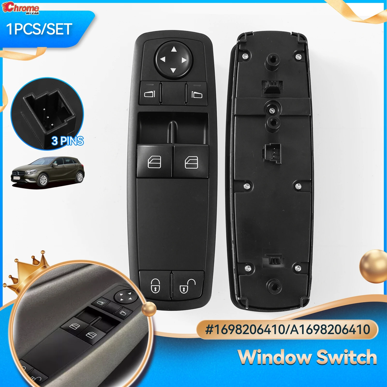 Car Electric Power Window Switch Master 1698206410 For Mercedes Benz A-Klasse W169 A160 A170 B-Klasse W245 B150 B160 A1698206410