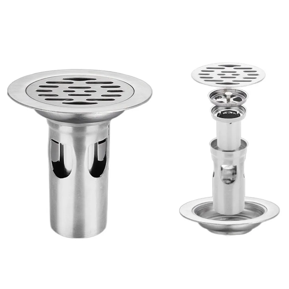 

10/12/15cm Floor Drains Hair Catcher Stainless Steel Wash Basin Drain Filter Anti-odor Backflow Preventer