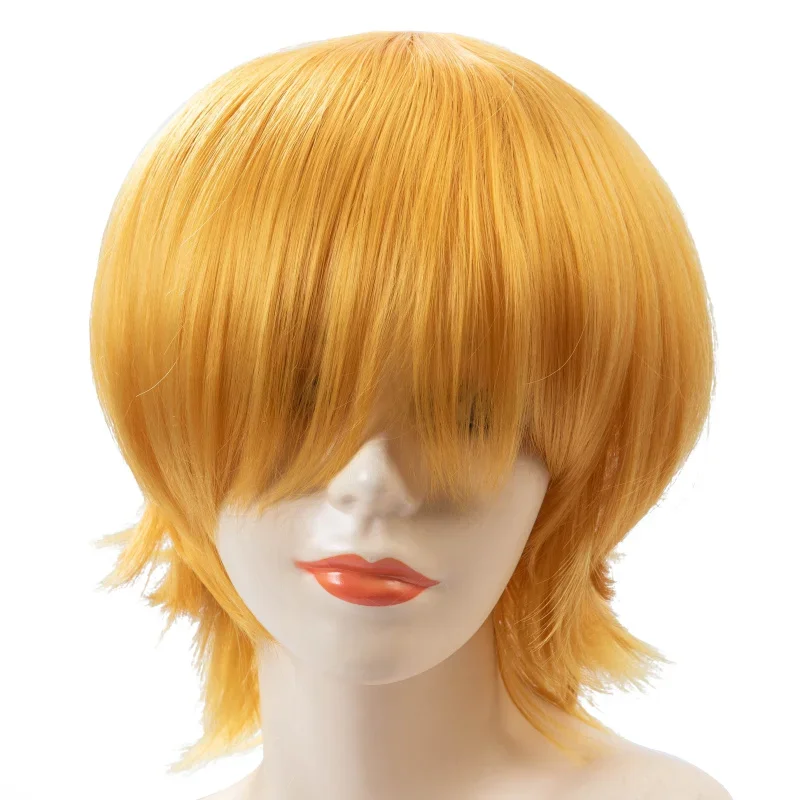 شعر مستعار قصير بقص عابث للحفلات التنكرية المضحكة بشكل واسع، ملحقات أزياء الحفلات، أغطية رأس للمكياج، ملونة للجنسين مضادة للتجعيد