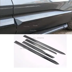 For Hyundai Santa Fe 2019-2021 2022 2023 Carbon Fiber Door Side Strip Body Skirt Molding Trim Sticker Accessories Car Styling