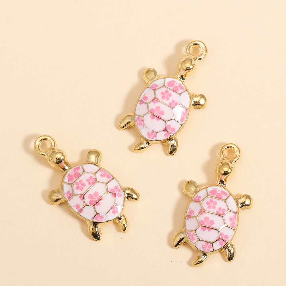 10Pcs New Trendy Multicolor Enamel Turtle Charms For Making Handmade DIY Cute Ocean Animal Pendants Necklace Jewelry Accessories