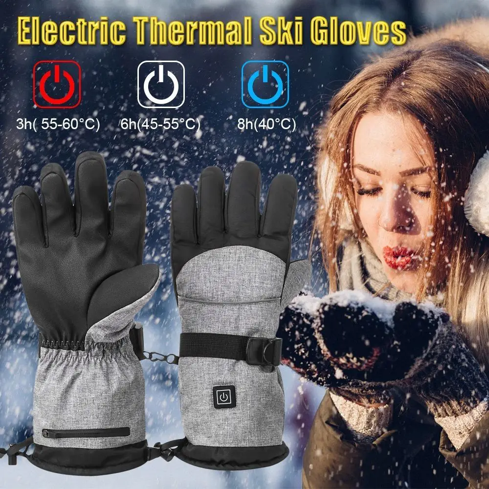 

Практичные сенсорные лыжные перчатки с подогревом, водонепроницаемые электрические термоперчатки, хлопковые перчатки с подогревом для зимы