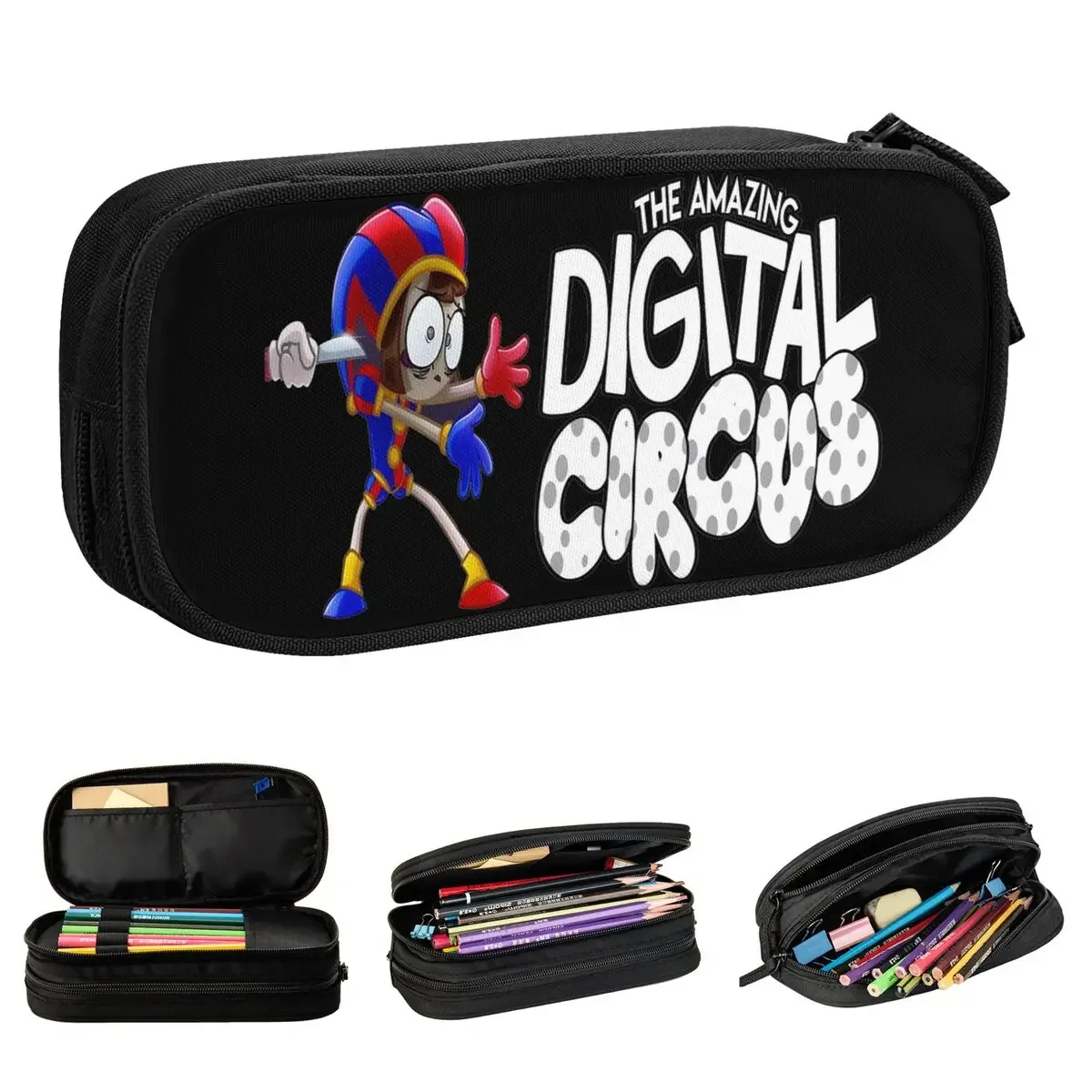 The Amazing Digital Circus Pencil Case Cartoon Anime Pen Holder Bag Girls Boys Big Capacity School Supplies Gifts Pencilcases