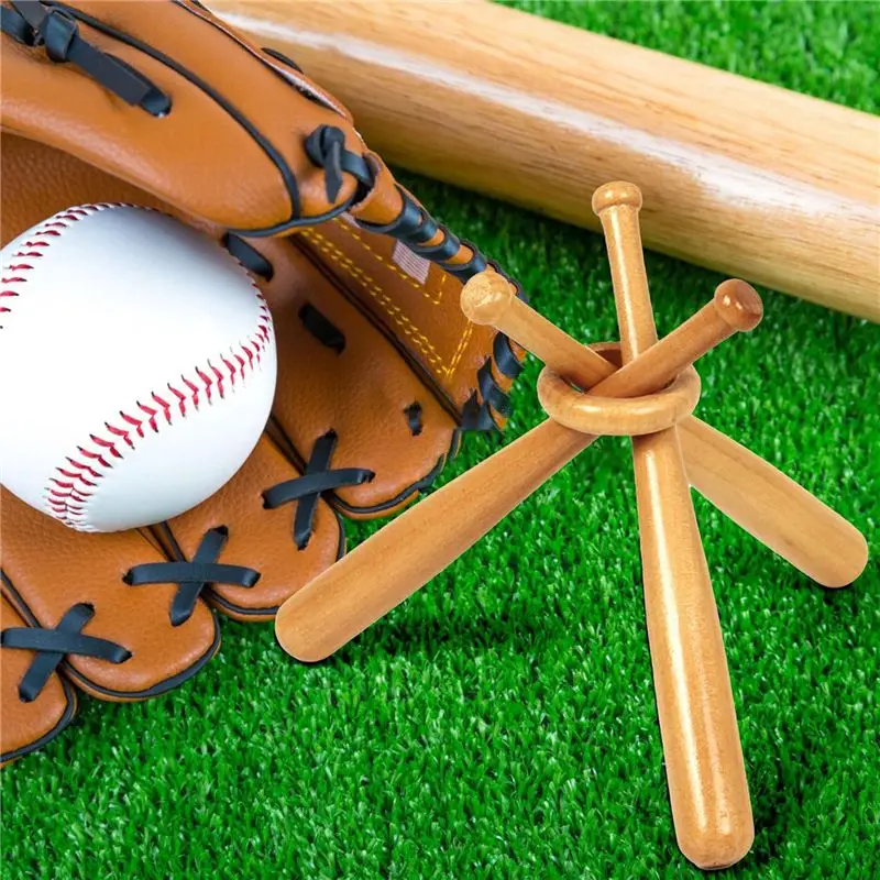 AEF6-4 Set Wooden Baseball Stand Display Holder Softball Stand Display Baseball Stand Holder For Baseball Players Fans