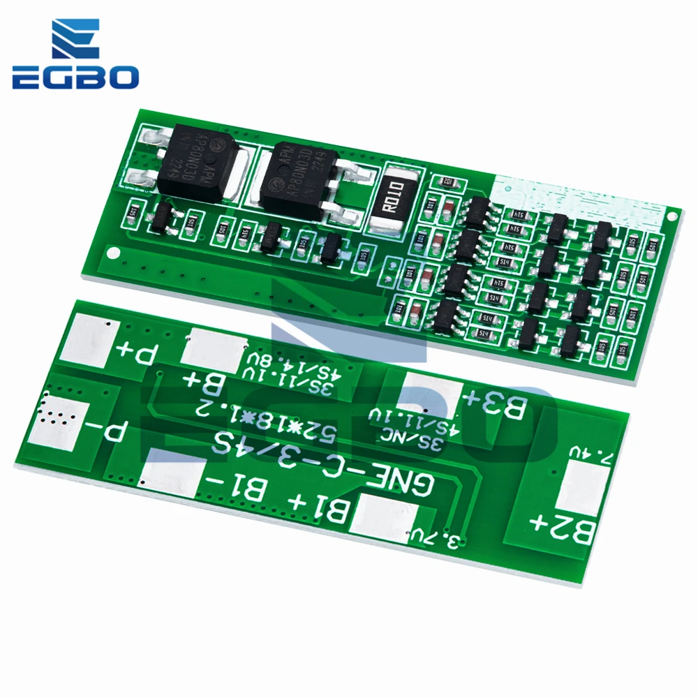 EGBO 4S 8A Polymer Li-ion Lithium Battery Charger Protection Board For 4 Serial 4pcs 3.7 Li-ion Charging Protect Module BMS