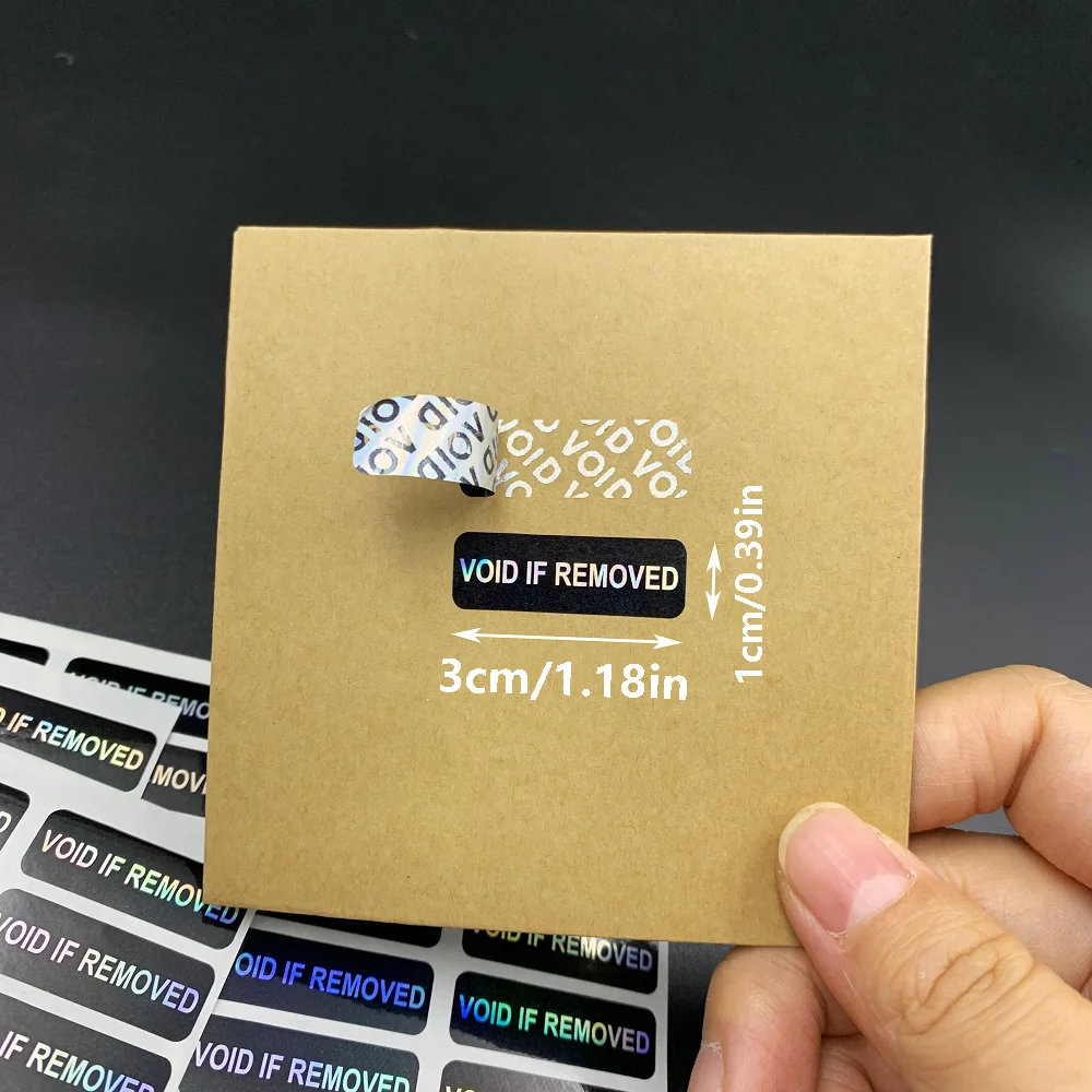 120/240 قطعة باطلة إذا تمت إزالة ملصقات ملصقات ليزر قوس قزح واضحة للعبث ، ملصقات لاصقة للأختام للاستعمال مرة واحدة لحزمة الهدايا