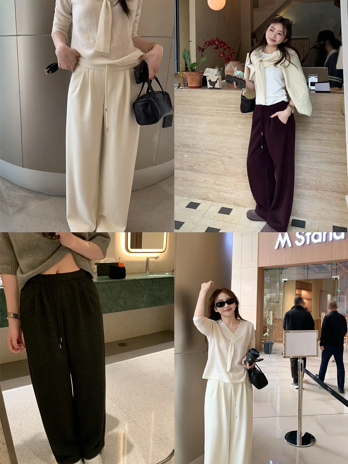 

Hualun 22 000AM Leisurely Stroll Pants Acetate Wool Casual Trousers Comfortable Loose Fit Ladies' Pants Winter Season
