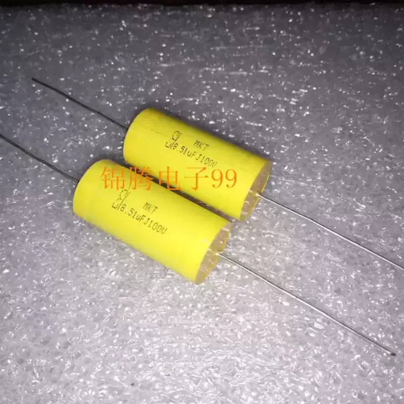 10-100pcs new axial capacitor MKT series 8.51UF 100V generation 8UF/9UF audio frequency divider film capacitor