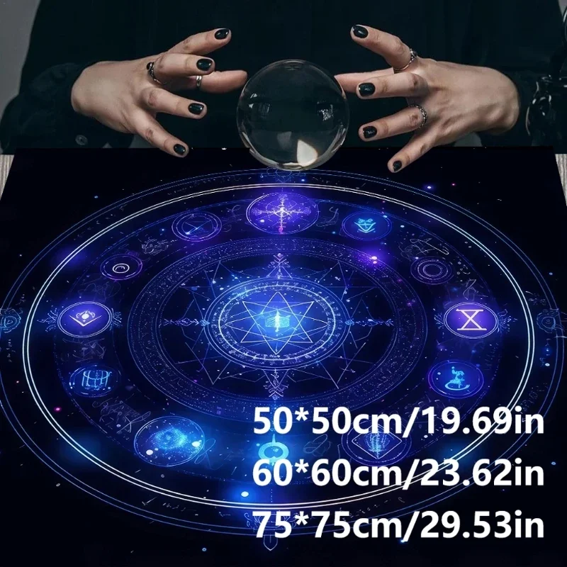 

Mysterious Symbol Tarots Card Tablecloth Altars Cloth Altars Cloth Divinations Card Table Cloth Tapestry Easy to Use 24BD