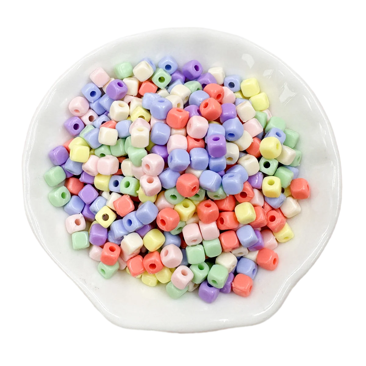 Square DIY 200Pcs 4mm Loose Beads Acrylic Jewelry Accessories Beading Accessory for Bracelet Necklace Handmade Fashion