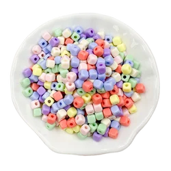 Square DIY 200Pcs 4mm Loose Beads Acrylic Jewelry Accessories Beading Accessory for Bracelet Necklace Handmade Fashion