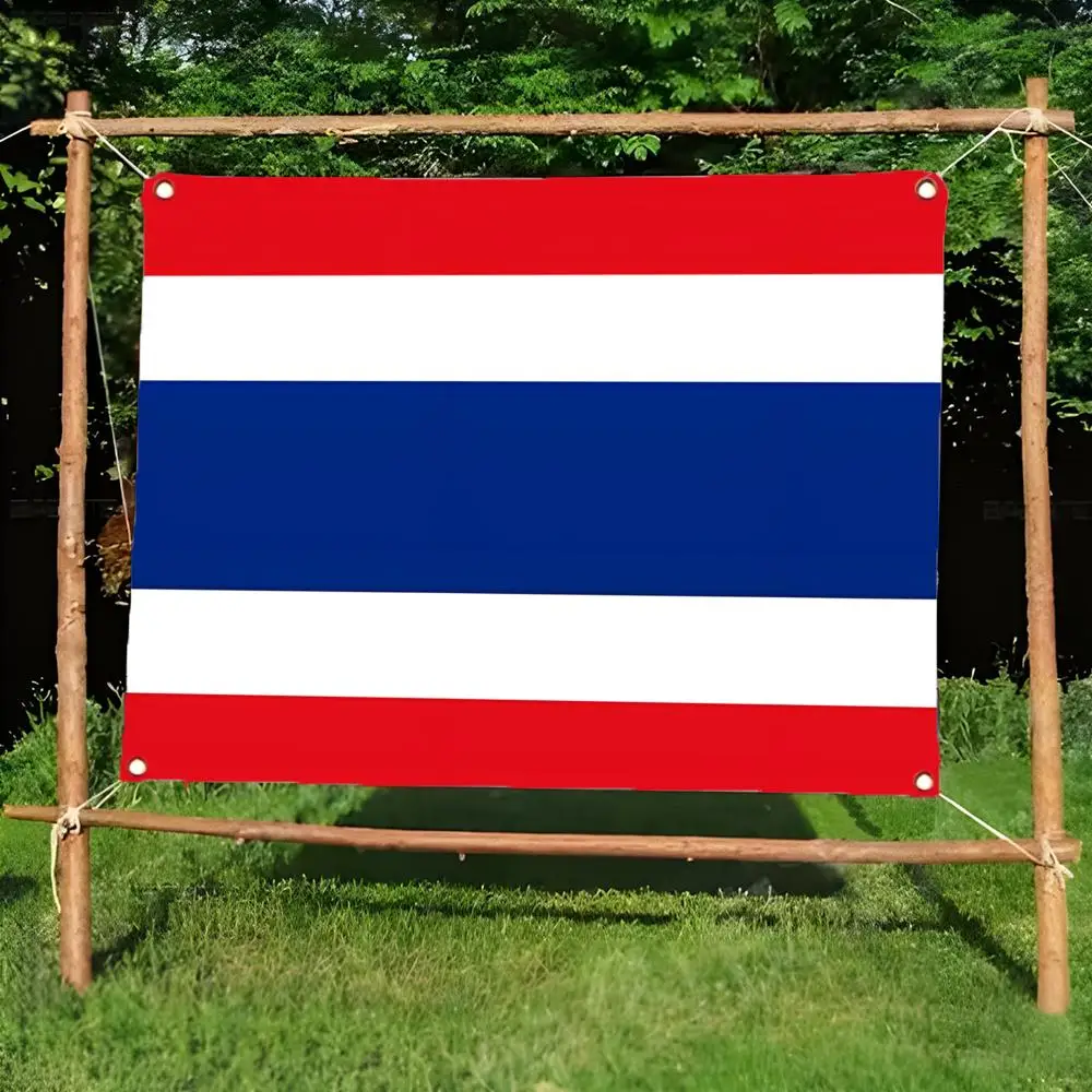 Thailand Flags Daily four ring borderless design indoor outdoor decor easy hang install