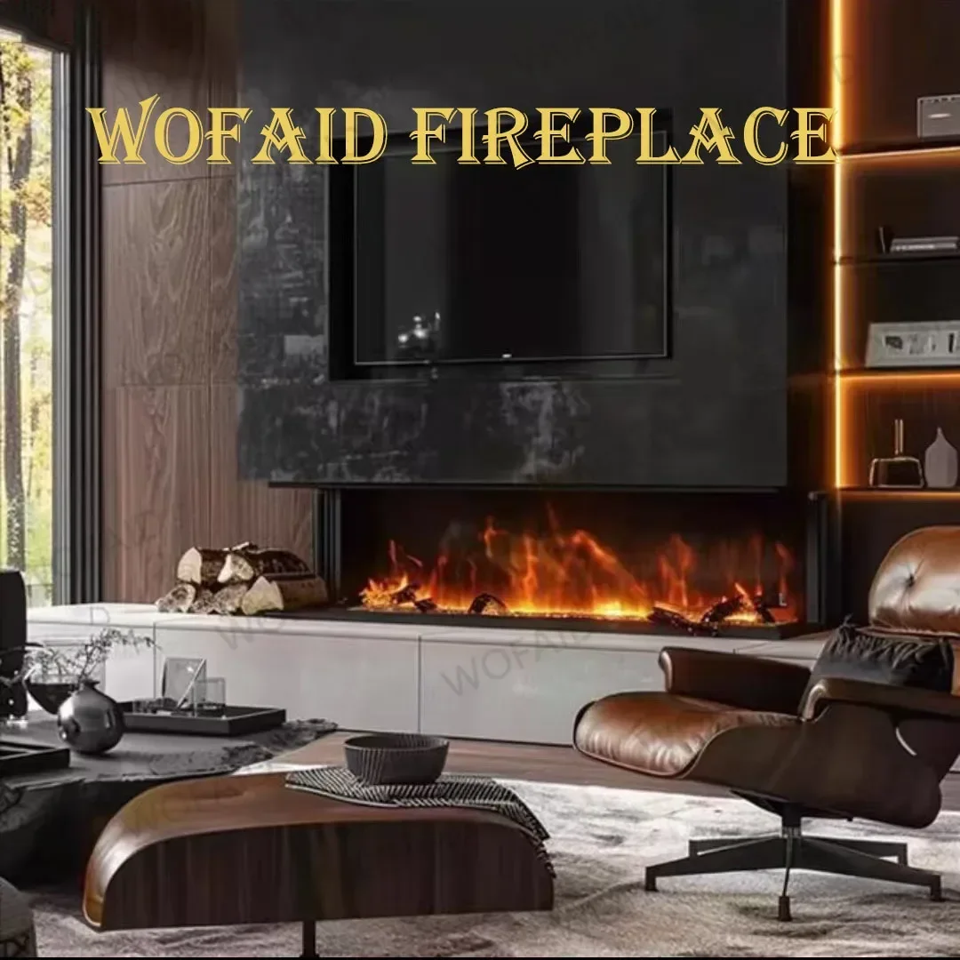 3D Electric Vapour Fireplace Smart Home Tuya APP Steam Simulated Flame TV Decorative Fireplace Humidifier Living Room Fire place