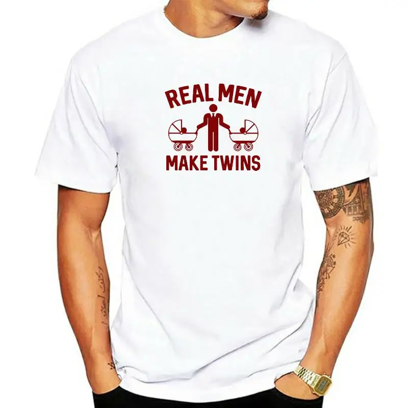 Funny Real Men Make Twins T Shirts Graphic Cotton Streetwear Short Sleeve Birthday Gifts Father To Be Dad Pregnant Daddy T-shirt