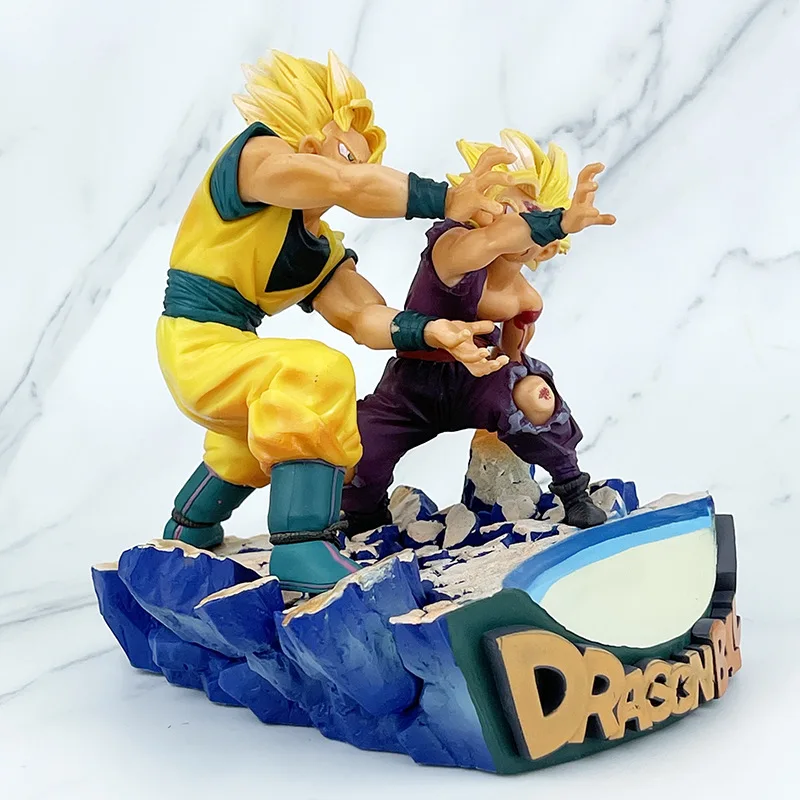 Dragon Ball Z Anime Model, Son Goku Son Gohan, figura de ação, pai e filho, brinquedos Shock Wave, presentes de aniversário, 16cm