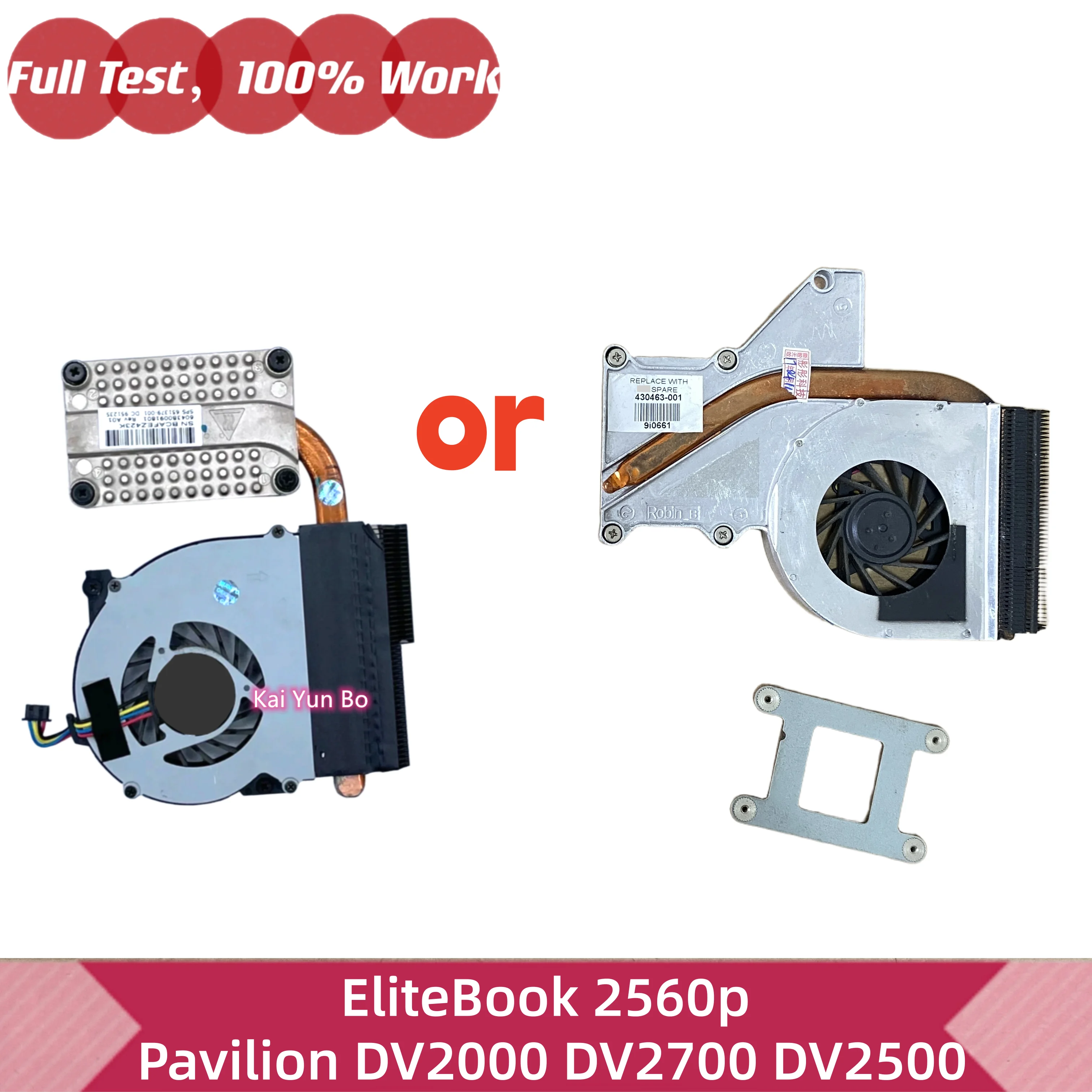 430463-001 651379-001 6043B0091801 Ventilador o disipador de calor para ordenador portátil o soporte para CPU para HP EliteBook 2560p Pavilion DV2000 DV2500 DV2700