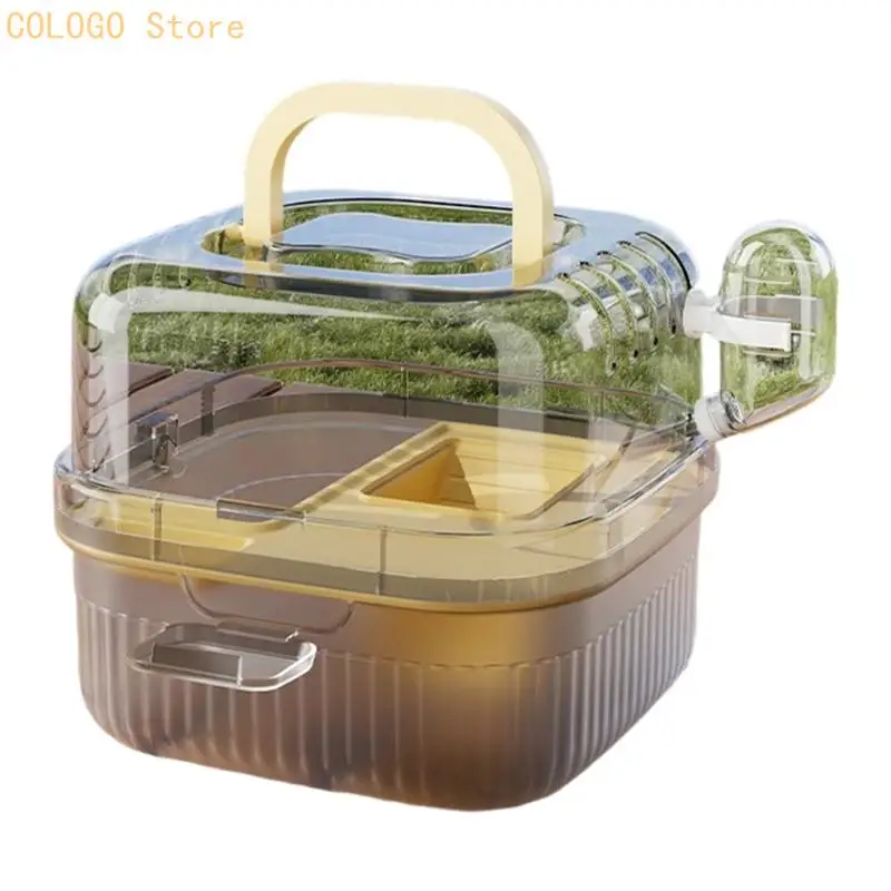 Transparent Hamster Carriers Travel Case Container Box for Small Animal Transport D0LD