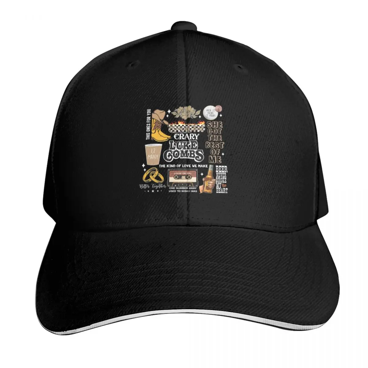 Luke Combs Vintage texas music rodeo Baseball Cap Moisture Wicking Quick Dry Curved Brim Classic Fit Low Profile Unstructured