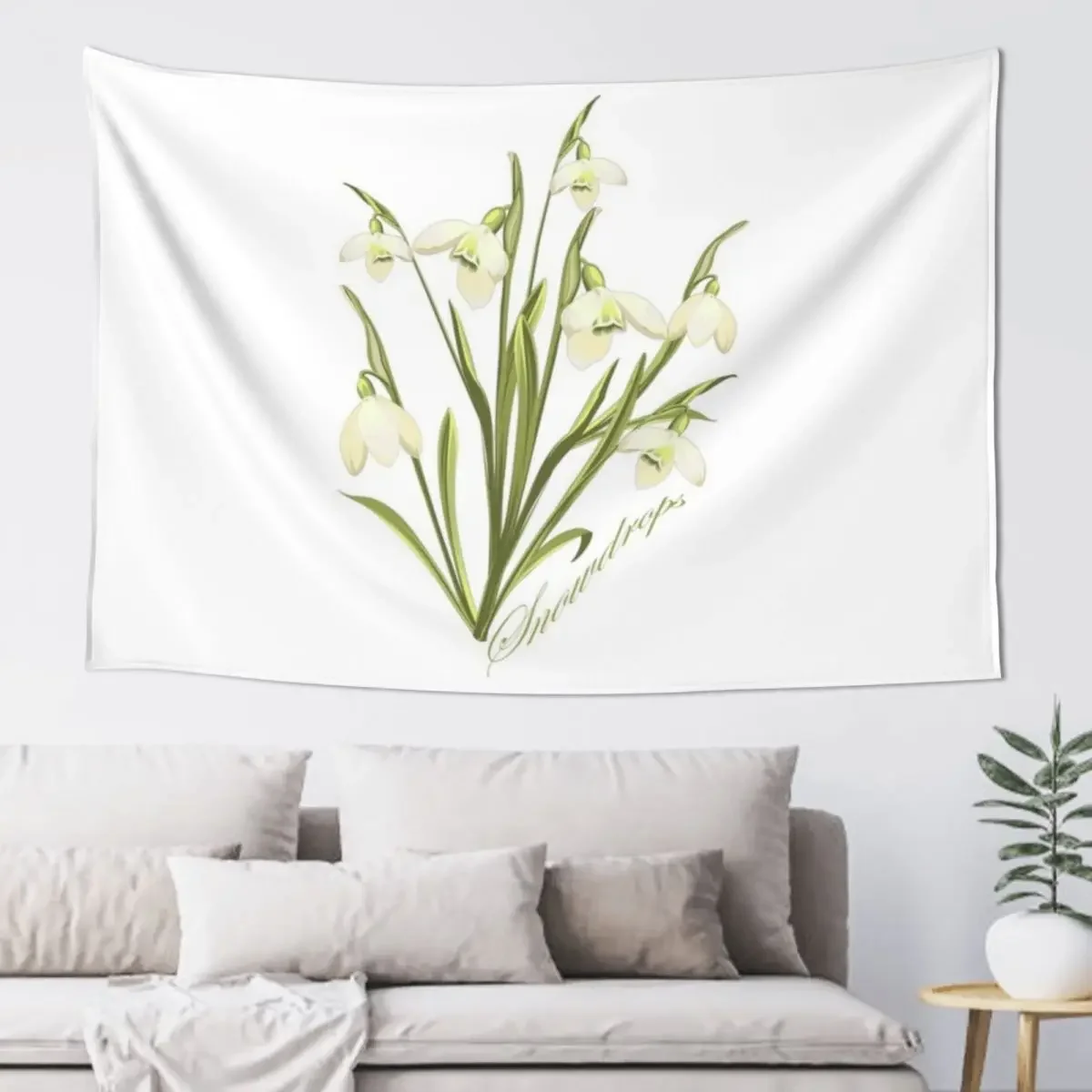 

Snowdrops Tapestry Bedroom Deco Tapete For The Wall Wall Mural Tapestry