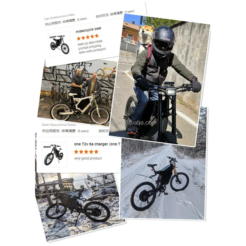 EU Warehouse 48 Volt 72 Volt 3000w 5000w 8000w 12000w 15000w Fat Tire Electric Dirty Bike with 2 seat