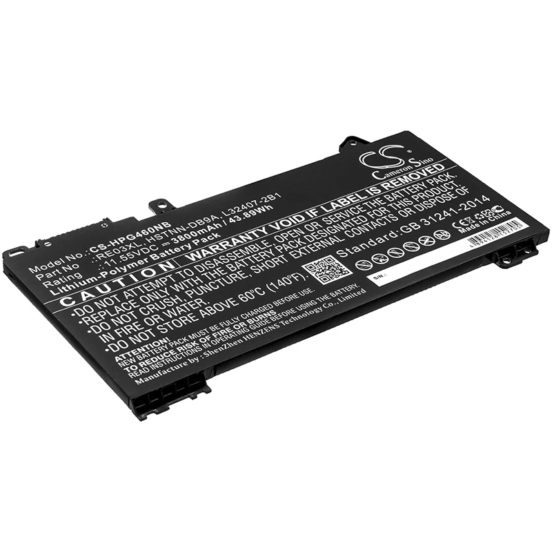 CS 3800mAh/43.89Wh battery for HP 66 Pro 13 G2,6BN40EA,6BN46ET,ProBook 430 G6,L32407-AC1,L32656-002,L32656-005,RE03XL